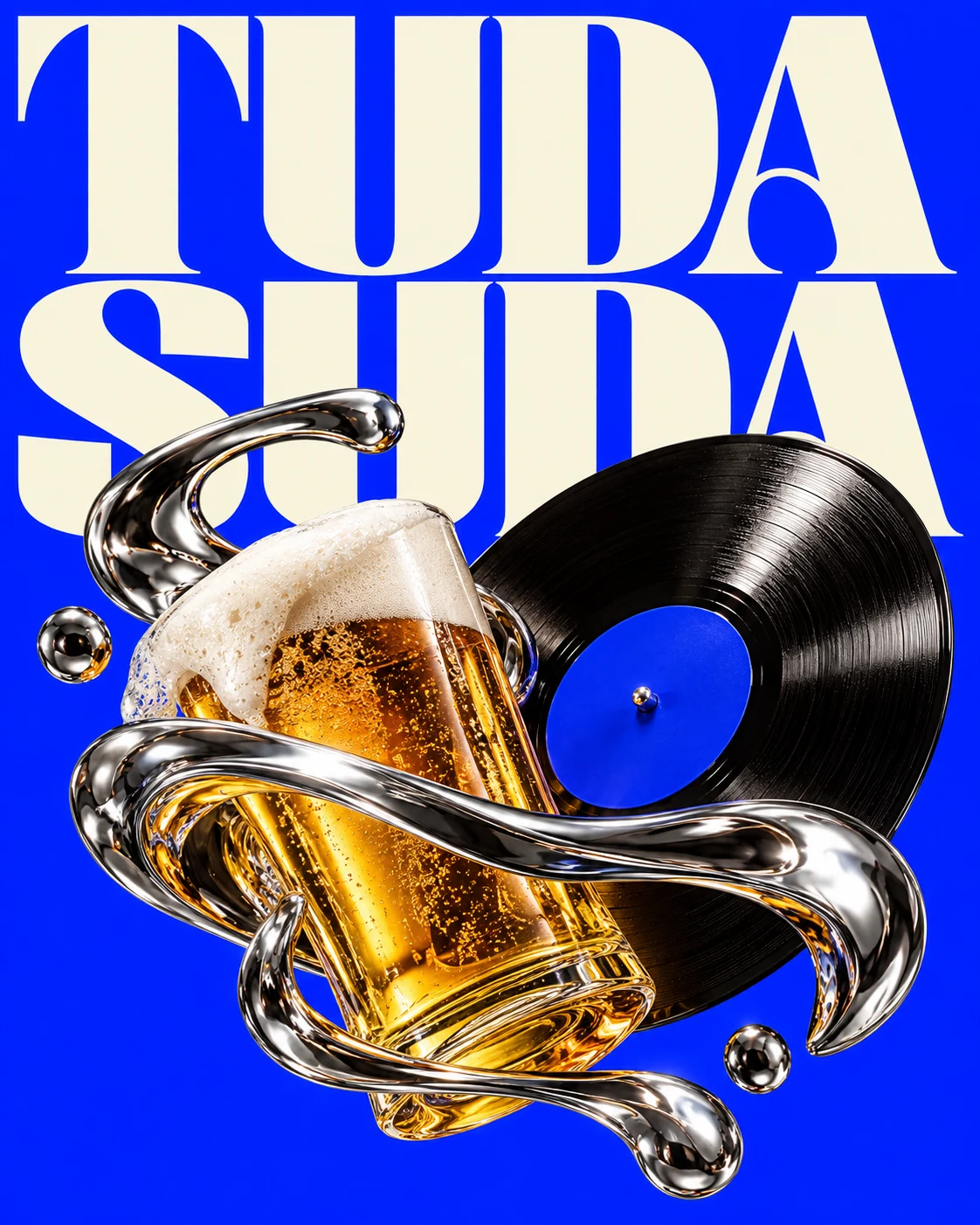 TUDA SUDA — A bar: vinyl and beer: project poster